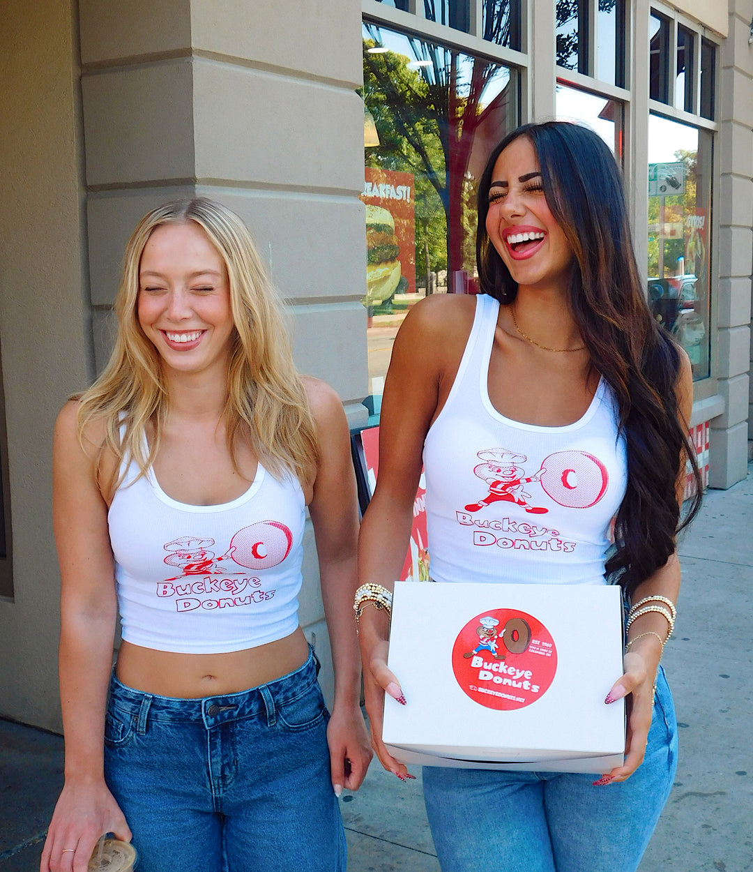 Buckeye Donuts Baby Rib Crop Tank
